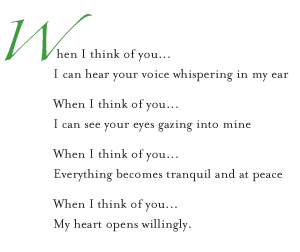 When I think of you...